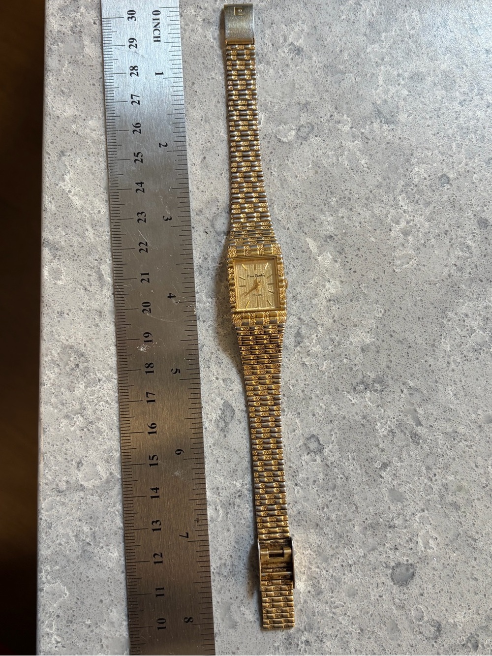 Pierre Cardin Gold-Tone Men’s Square Dial Bracelet Watch